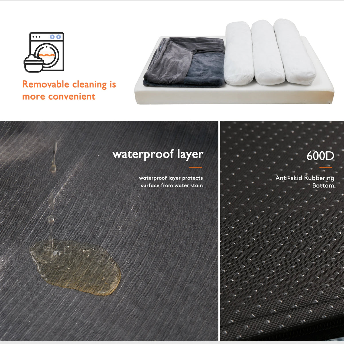 Large Orthopedic Dog Sofa Bed with Waterproof Liner | Washable Cover