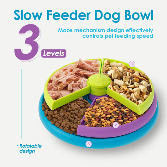 Puzzle Dog Slow Feeder Bowl with Toothbrush Set