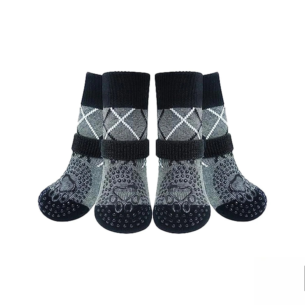 Anti-Slip Dog Socks for Indoor Traction | 4-Pack