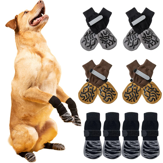 Anti-Slip Dog Socks for Indoor Traction | 4-Pack