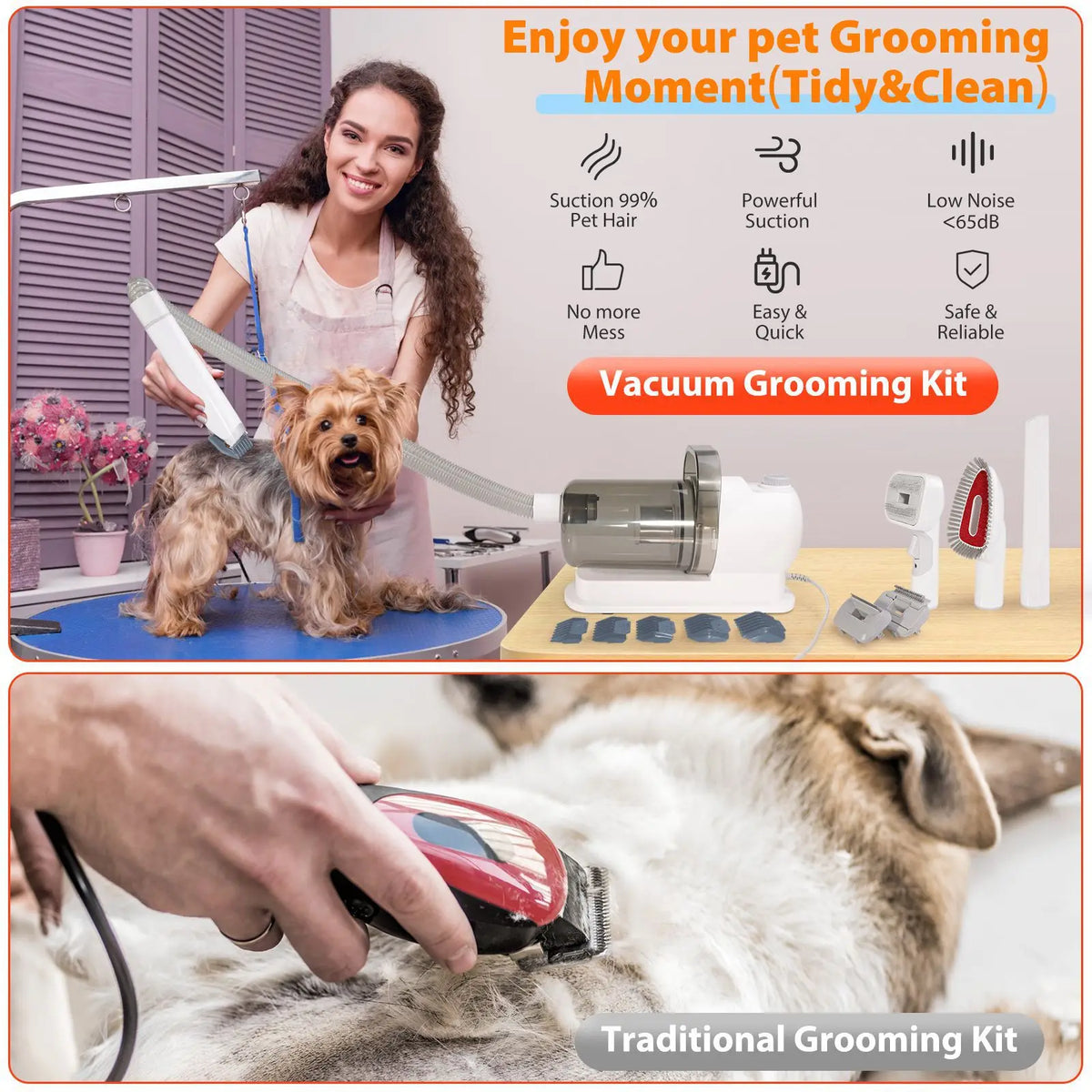 6-in-1 Pet Grooming Vacuum Kit