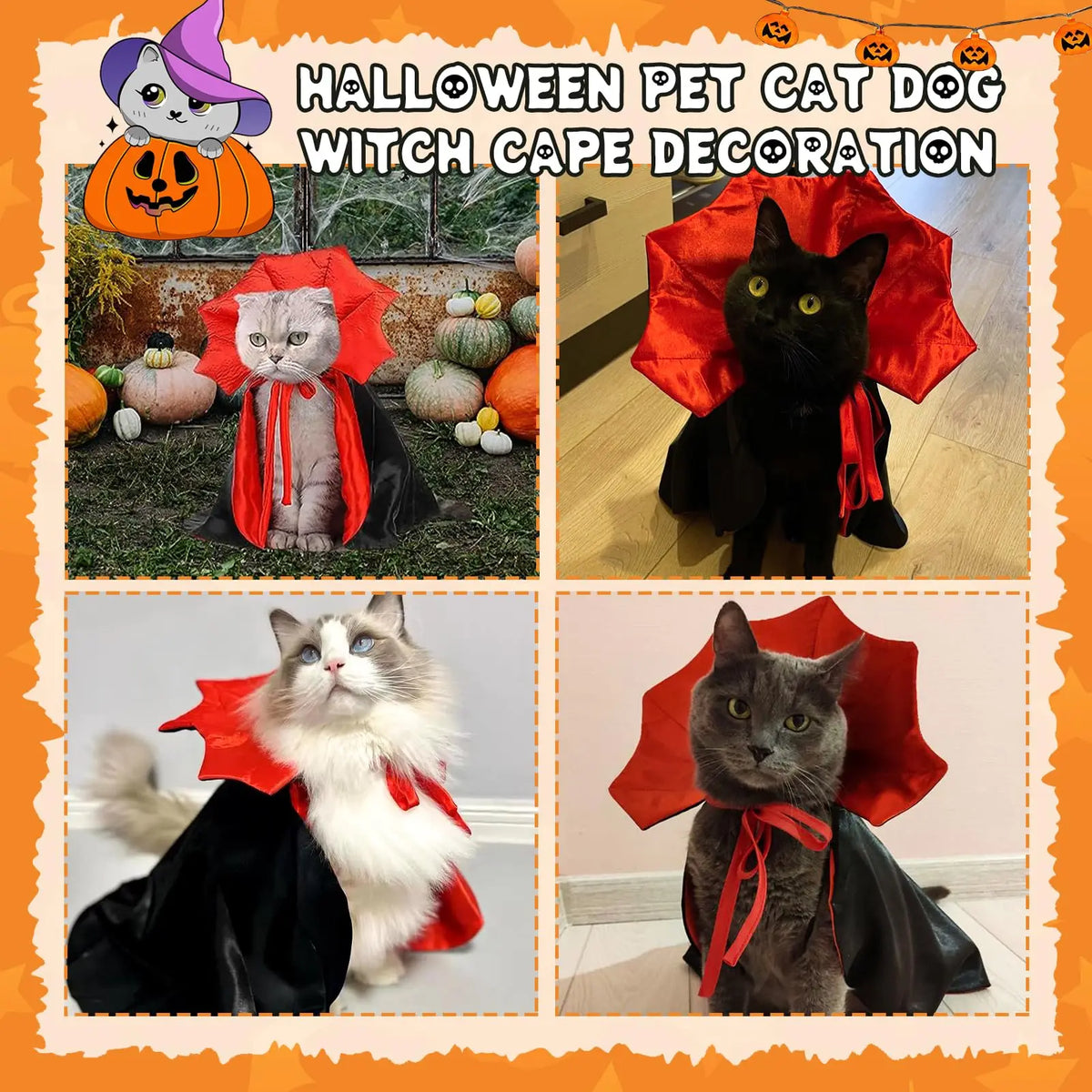 Red Vampire Cape for Cats & Dogs