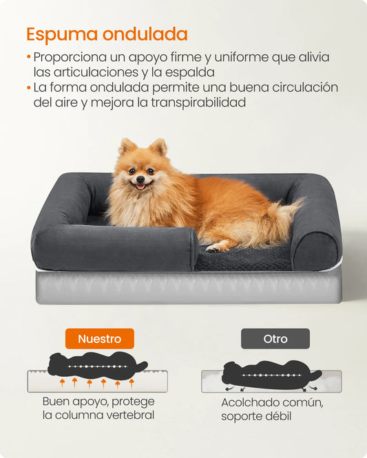 FEANDREA Supportive Dog Bed with Raised Sides & Washable Cover