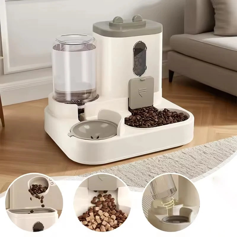 2-in-1 Pet Feeder and Automatic Water Dispenser