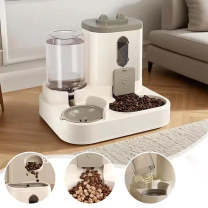 2-in-1 Pet Feeder and Automatic Water Dispenser