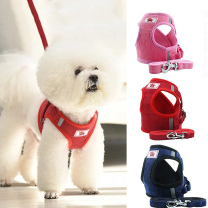 No-Pull Corduroy Dog Harness & Leash Set