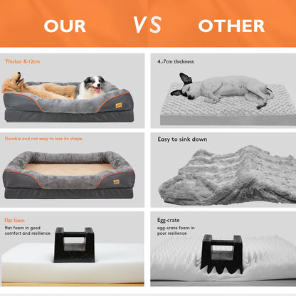 Large Orthopedic Dog Sofa Bed with Waterproof Liner | Washable Cover