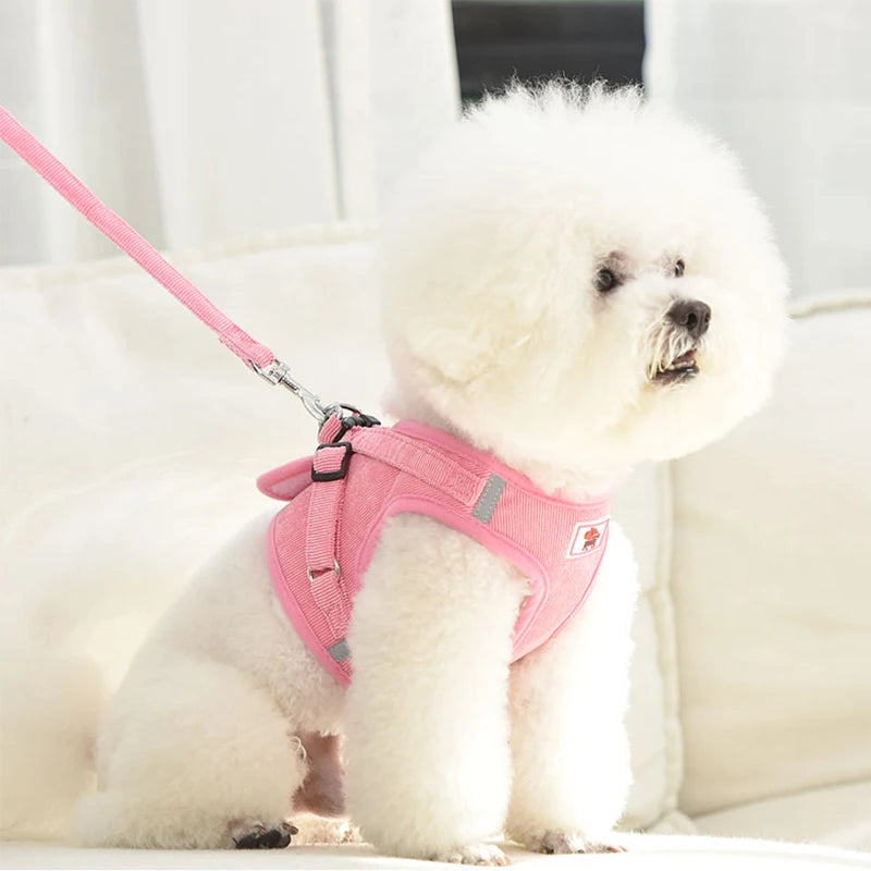 No-Pull Corduroy Dog Harness & Leash Set