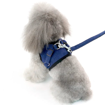 No-Pull Corduroy Dog Harness & Leash Set