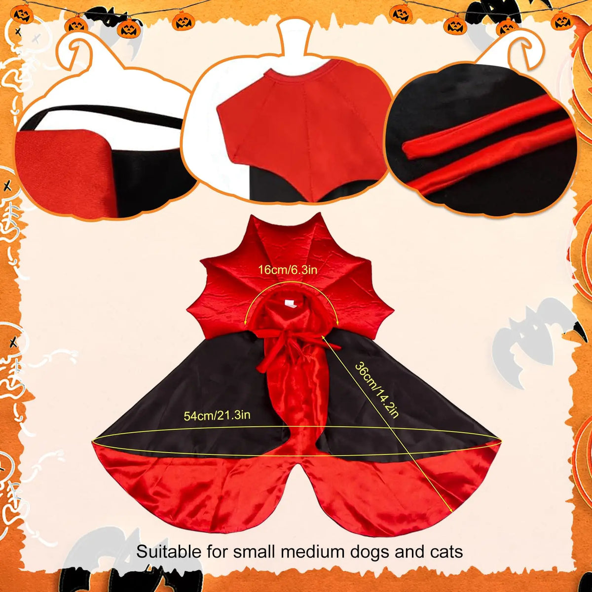 Red Vampire Cape for Cats & Dogs