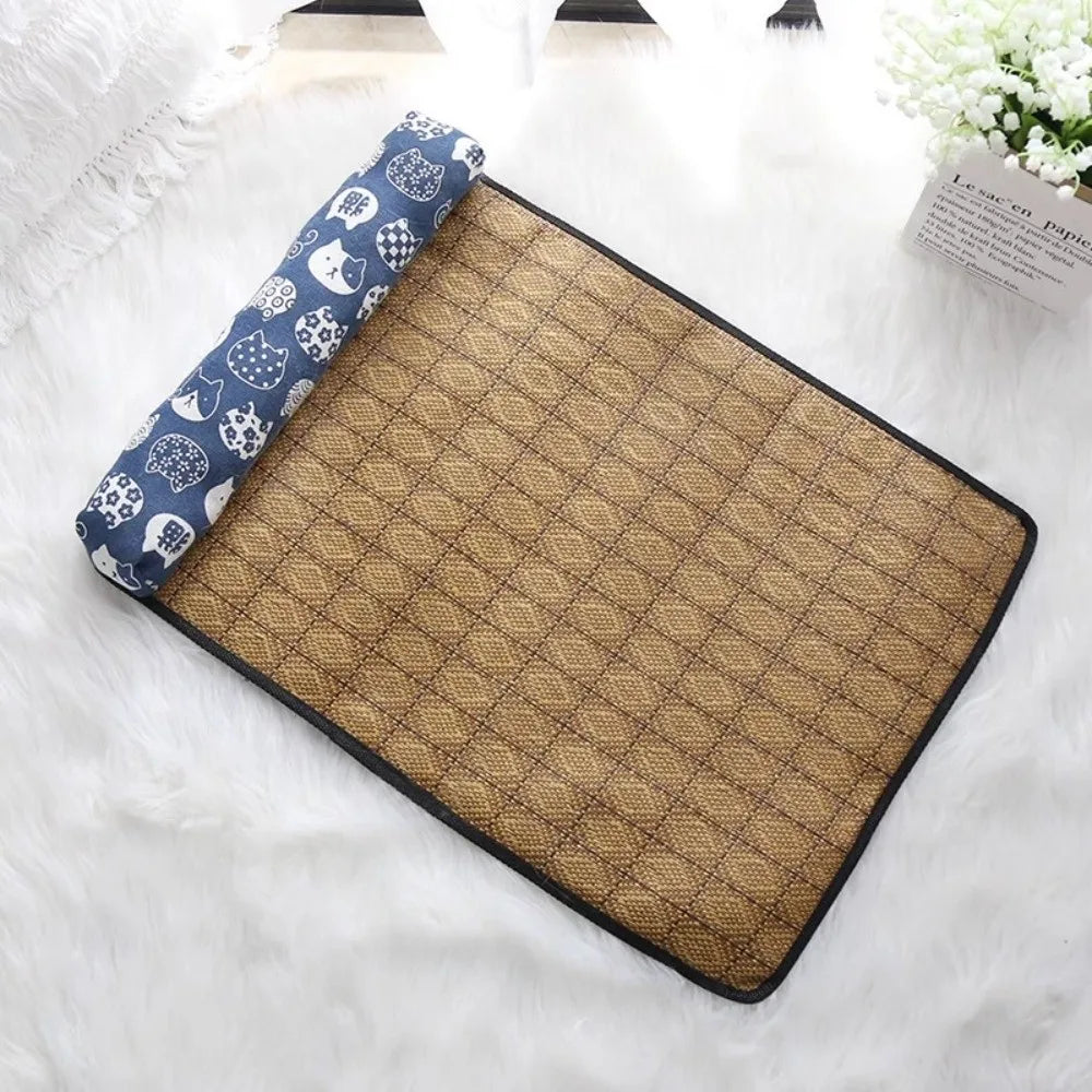 Summer Cooling Mat for Dogs & Cats with Built-In Pillow