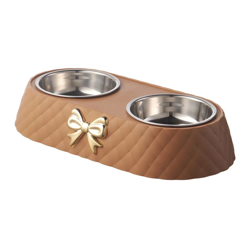 Double Pet Bowl with PP Base and Stainless Steel