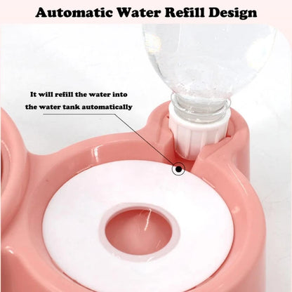 Gravity Water Dispenser with Pet Food Bowl