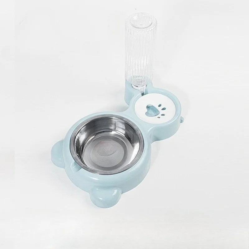 Gravity Water Dispenser with Pet Food Bowl