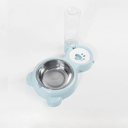 Gravity Water Dispenser with Pet Food Bowl