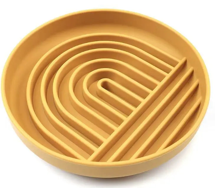 Round Slow Feeder Plate for Dogs & Cats