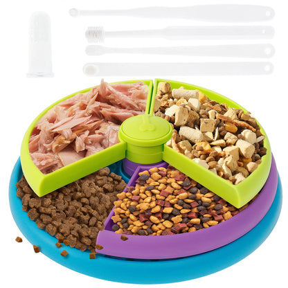Puzzle Dog Slow Feeder Bowl with Toothbrush Set