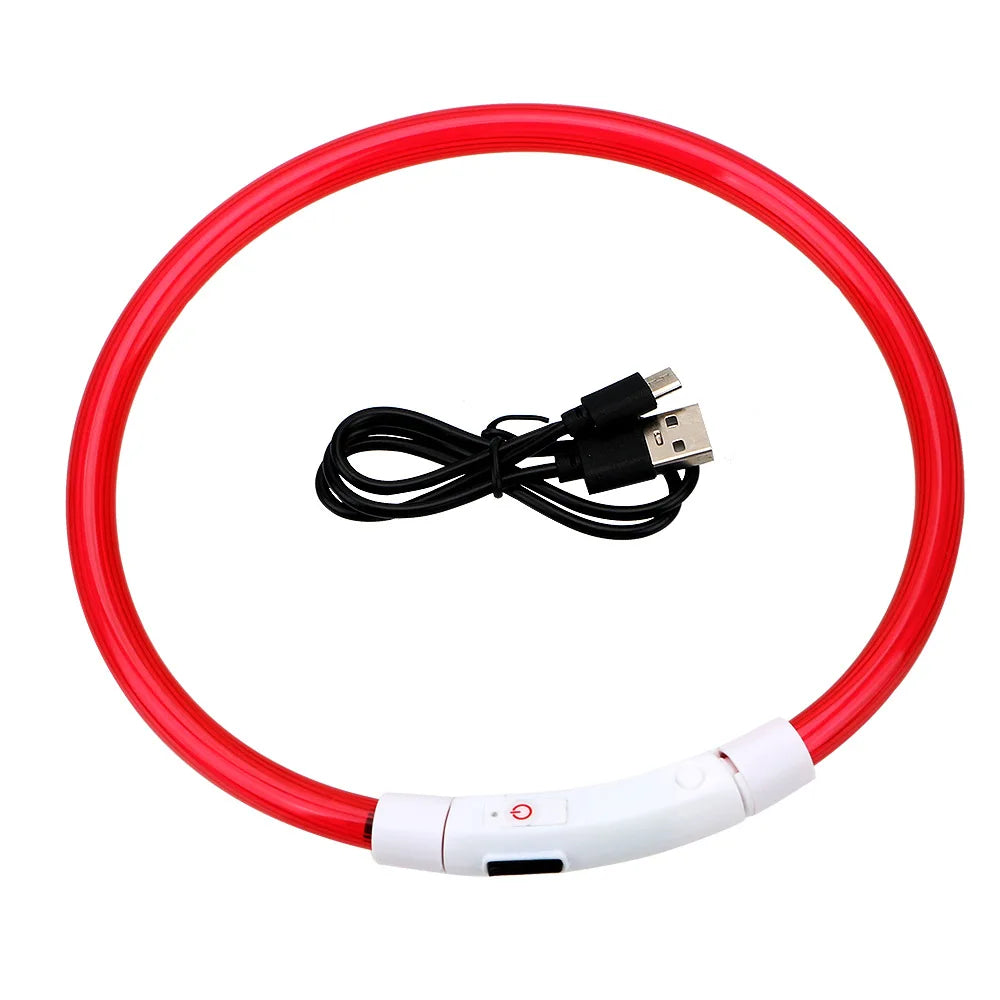 USB Rechargeable LED Dog Collar for Nighttime Visibility