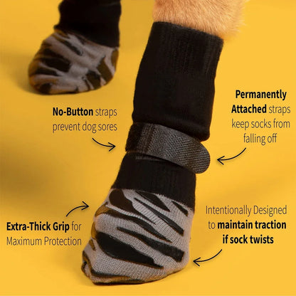 Anti-Slip Dog Socks for Indoor Traction | 4-Pack
