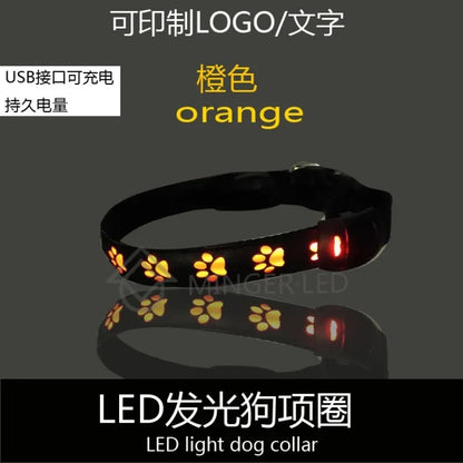 LED Light-Up Dog Collar – Adjustable Night Safety Collar