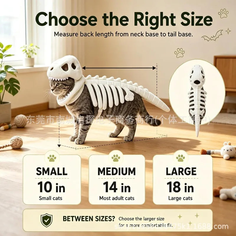 Dinosaur Skeleton Hooded Pet Costume