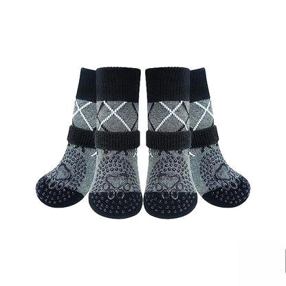 Anti-Slip Dog Socks for Indoor Traction | 4-Pack
