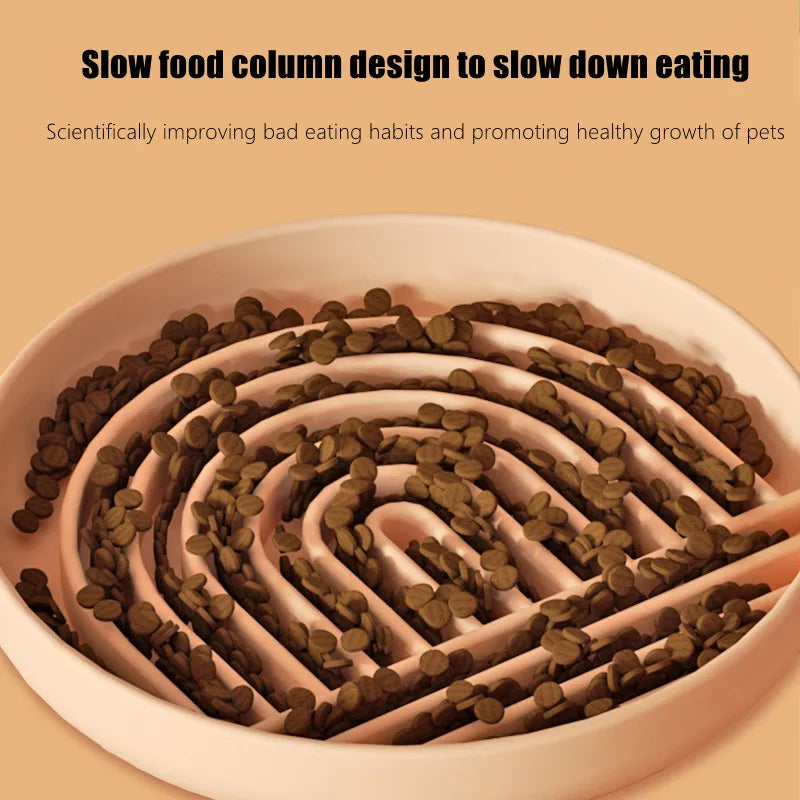 Round Slow Feeder Plate for Dogs & Cats