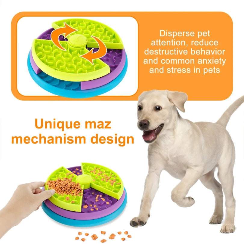 3-Layer Interactive Slow Feeder Puzzle for Dogs & Puppies