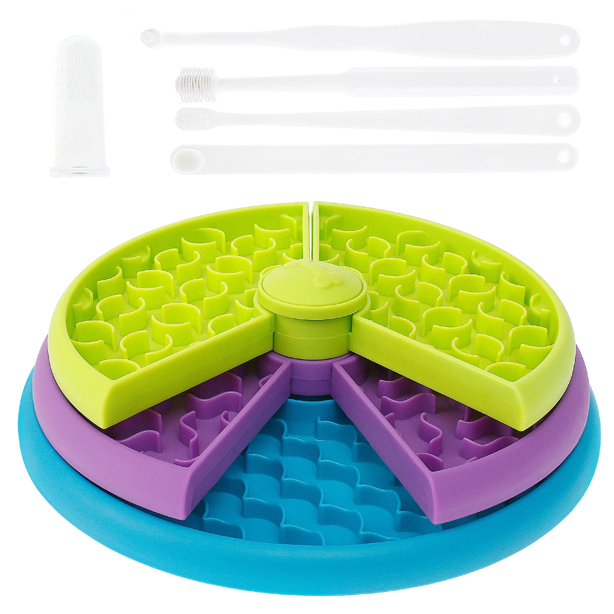 Puzzle Dog Slow Feeder Bowl with Toothbrush Set