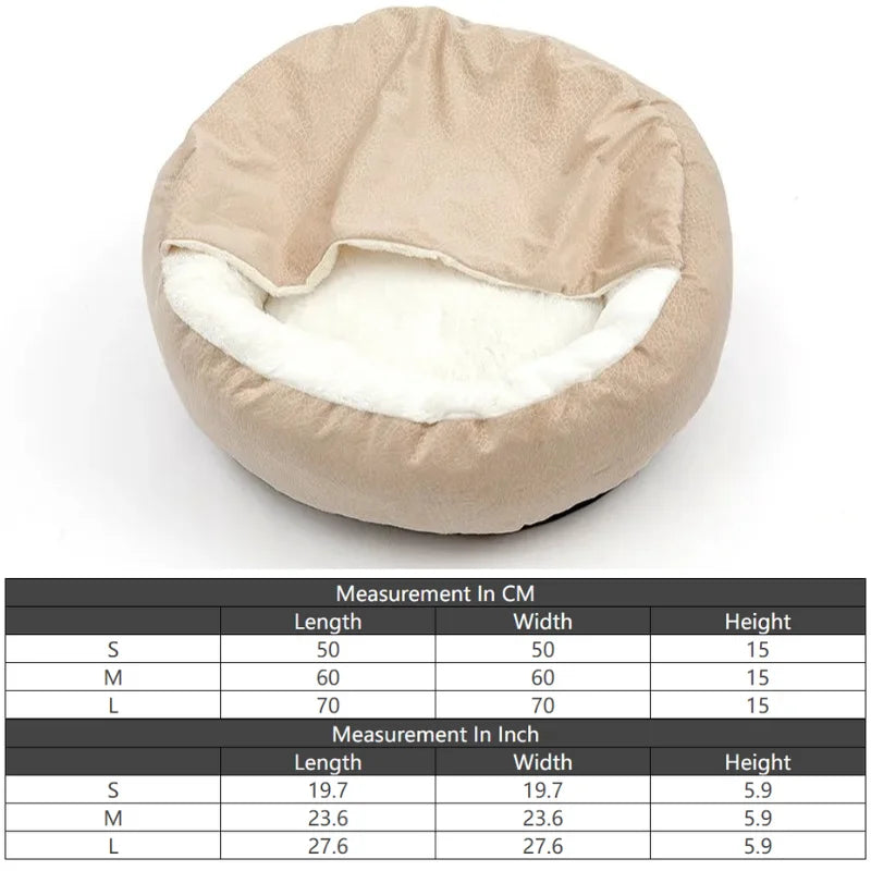 Warm Hooded Dog & Cat Bed with Blanket