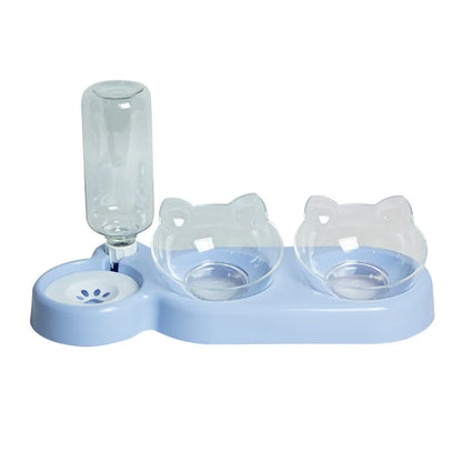 Elevated Double Pet Bowl with Water Dispenser