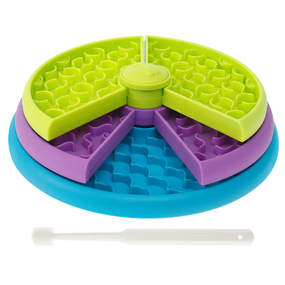 Puzzle Dog Slow Feeder Bowl with Toothbrush Set