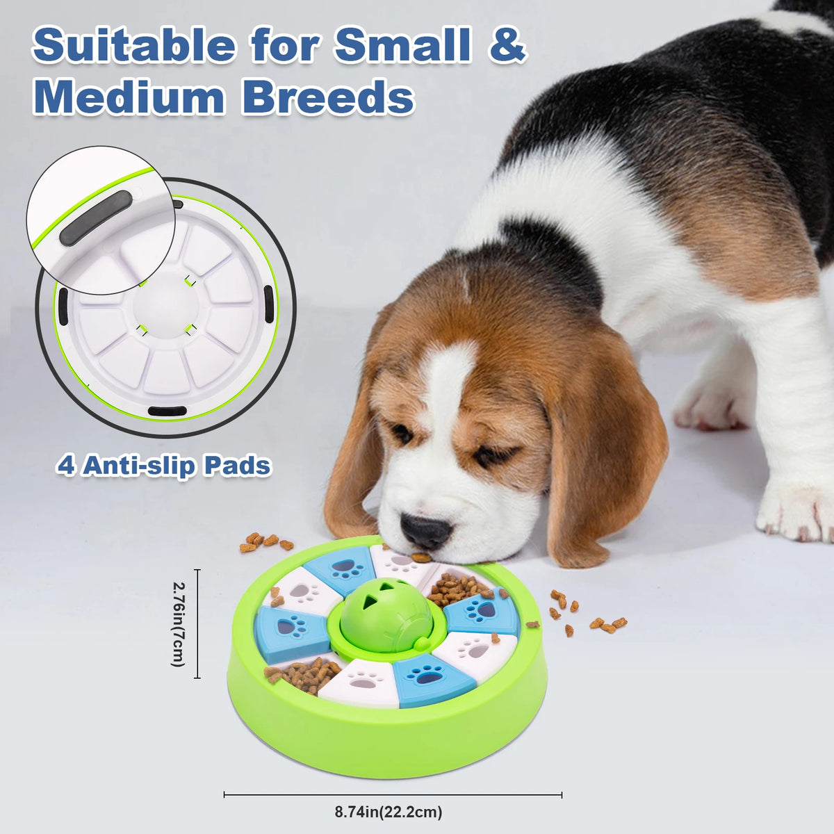 Dog Slow Feeder Bowl and Puzzle Toy Snack Dispenser