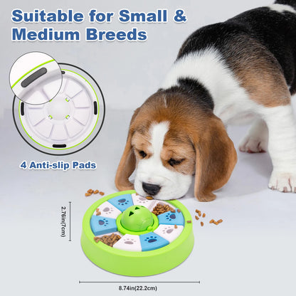 Dog Slow Feeder Bowl and Puzzle Toy Snack Dispenser