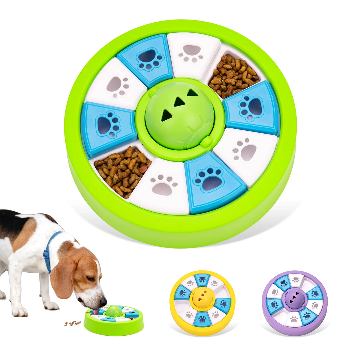 Dog Slow Feeder Bowl and Puzzle Toy Snack Dispenser