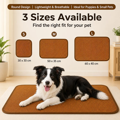 Dog Cooling Mat for Small Dogs Round Woven Summer Pet Pad