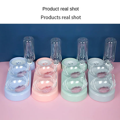 Elevated Double Pet Bowl with Water Dispenser