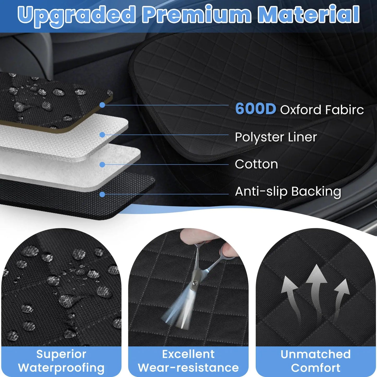 Waterproof Dog Front Seat Cover | Scratch-Proof & Non-Slip Car Protector
