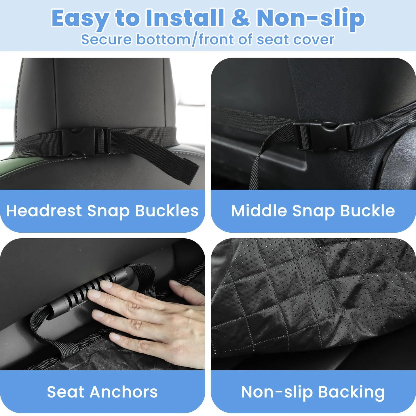 Waterproof Dog Front Seat Cover | Scratch-Proof & Non-Slip Car Protector