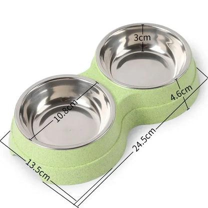 Double Pet Food & Water Bowls