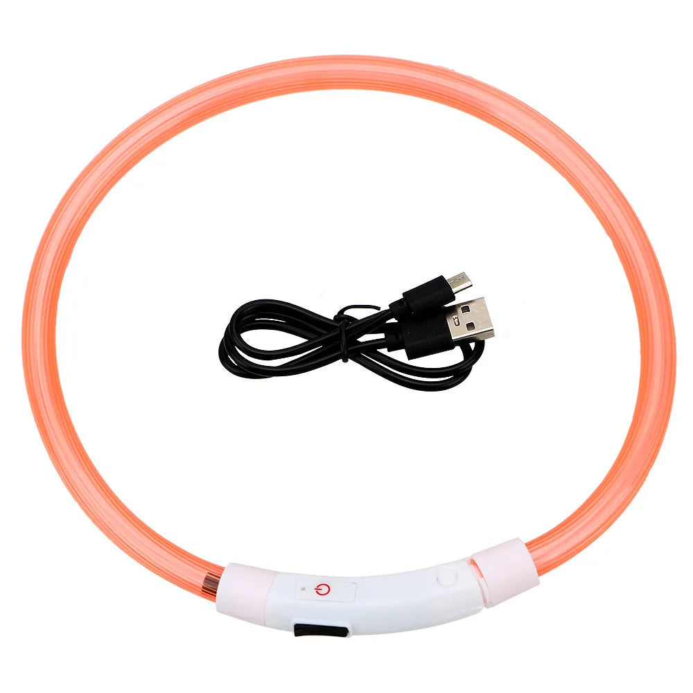 USB Rechargeable LED Dog Collar for Nighttime Visibility