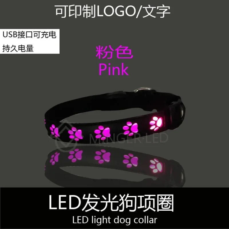 LED Light-Up Dog Collar – Adjustable Night Safety Collar