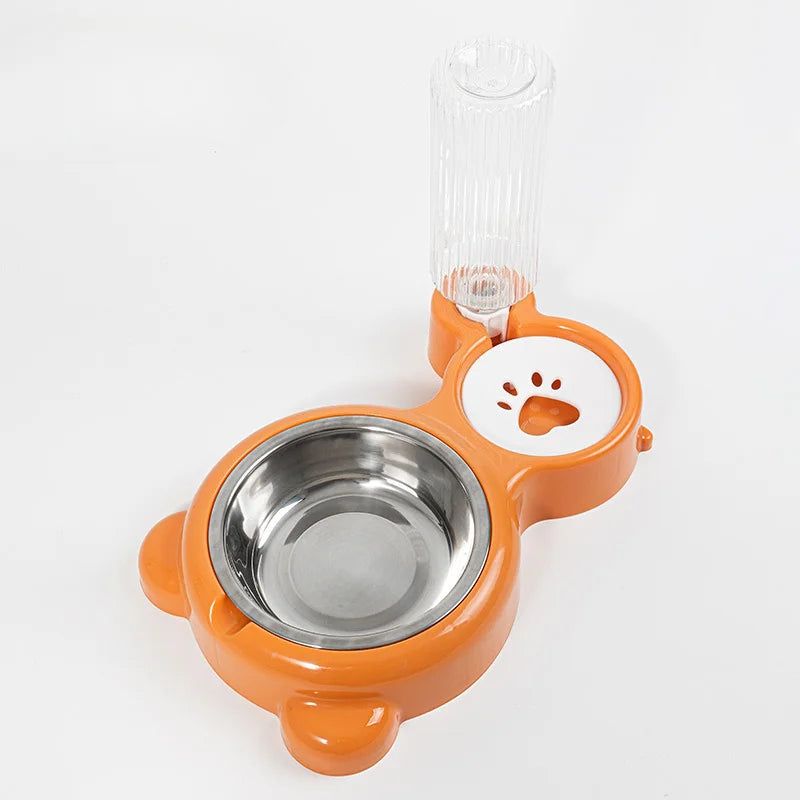 Gravity Water Dispenser with Pet Food Bowl