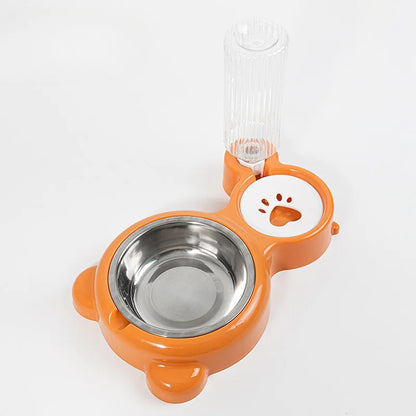 Gravity Water Dispenser with Pet Food Bowl