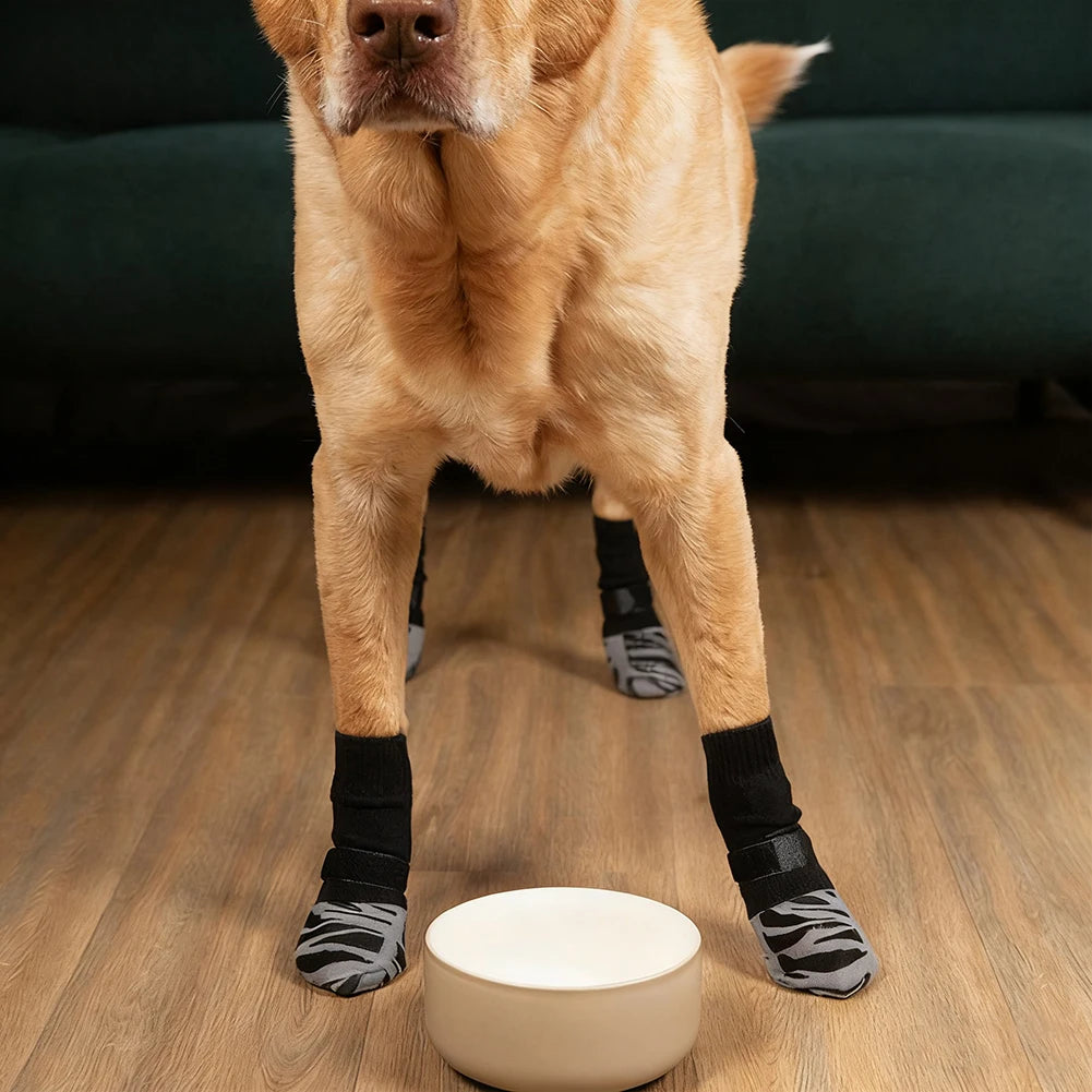 Anti-Slip Dog Socks for Indoor Traction | 4-Pack