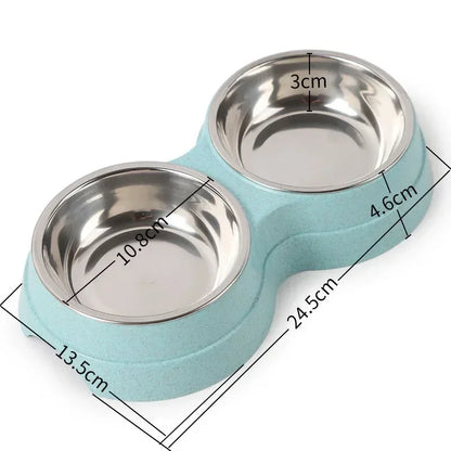 Double Pet Food & Water Bowls