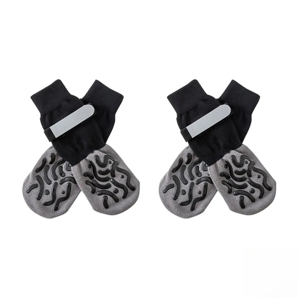Anti-Slip Dog Socks for Indoor Traction | 4-Pack