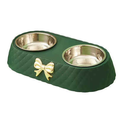 Double Pet Bowl with PP Base and Stainless Steel