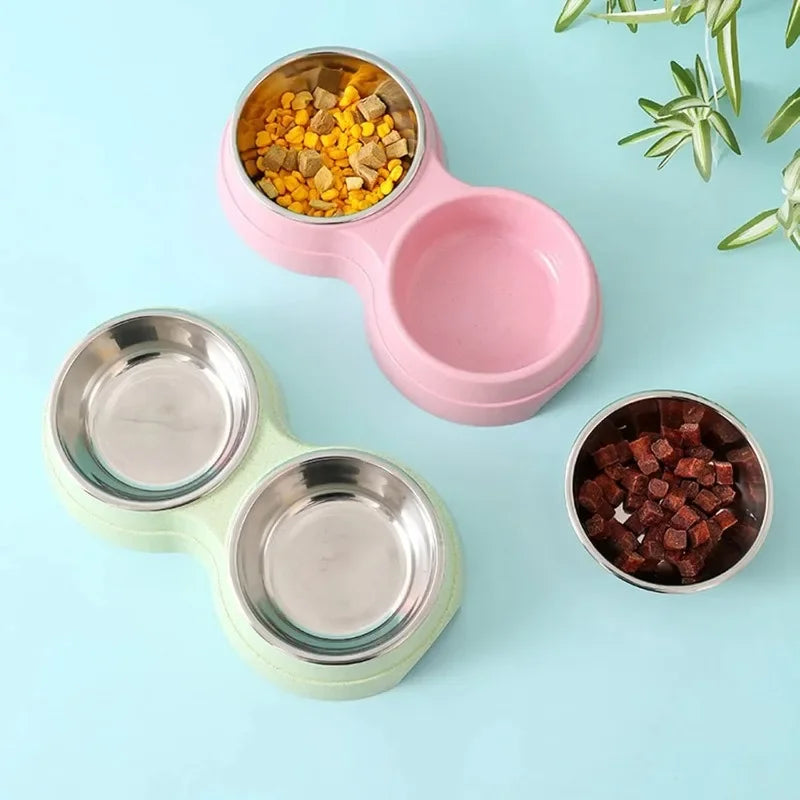 Double Pet Food & Water Bowls
