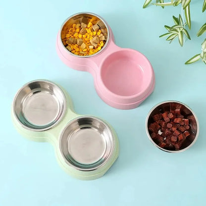 Double Pet Food & Water Bowls